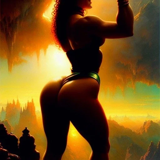 Drawing of beautiful face,'beautiful booty,Busty She-Hulk',intense stare, ancient skintight armor, balanciaga fashion clothe painting by gaston bussiere, greg rutkowski, yoji shinkawa, yoshitaka amano, tsutomu nihei, donato giancola, tim hildebrandt, Oil on canvas, cinematic composition, extreme detail,fit full head inside picture,16k