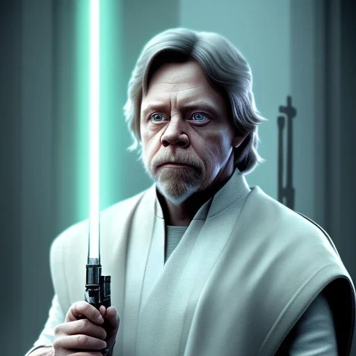 Hyper realistic jedi mark hamill Star Wars, accurate details, render, cinematic lighting