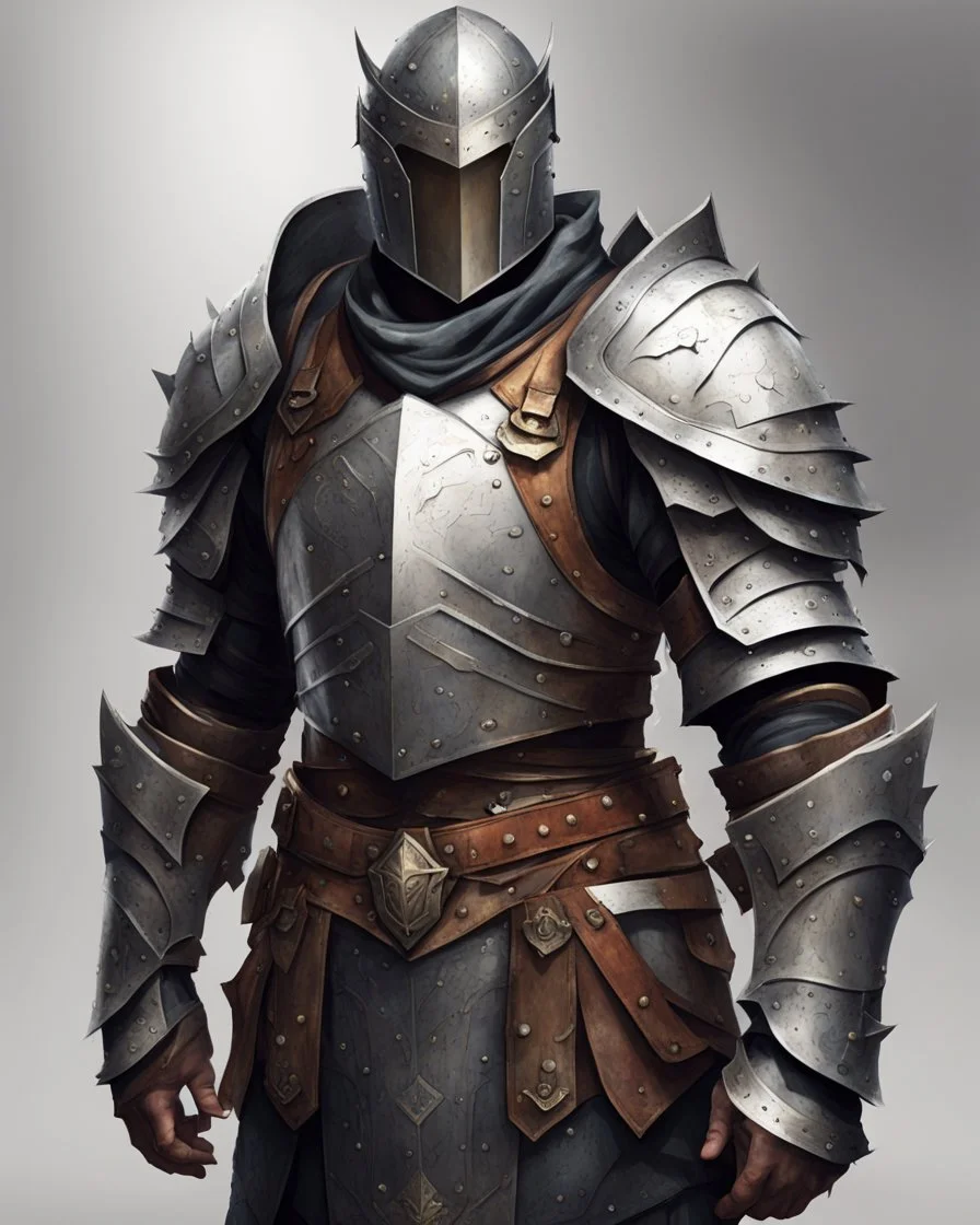 An armor made of a mixture of steel and leather, worn by a strong commander with magical power