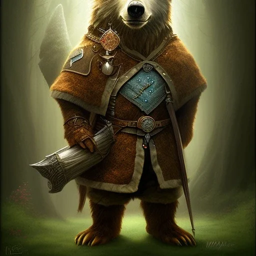 dnd, druid of moon, wild shape, bear, hafling, wooden accessories, furry accessories, martin freeman, wolf, hobbit, rage, nature magic, magic, oil portrait