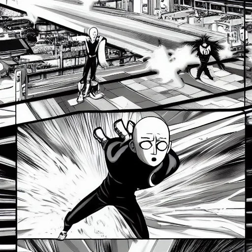 Comic one punch man in Singapore iconic landscape
