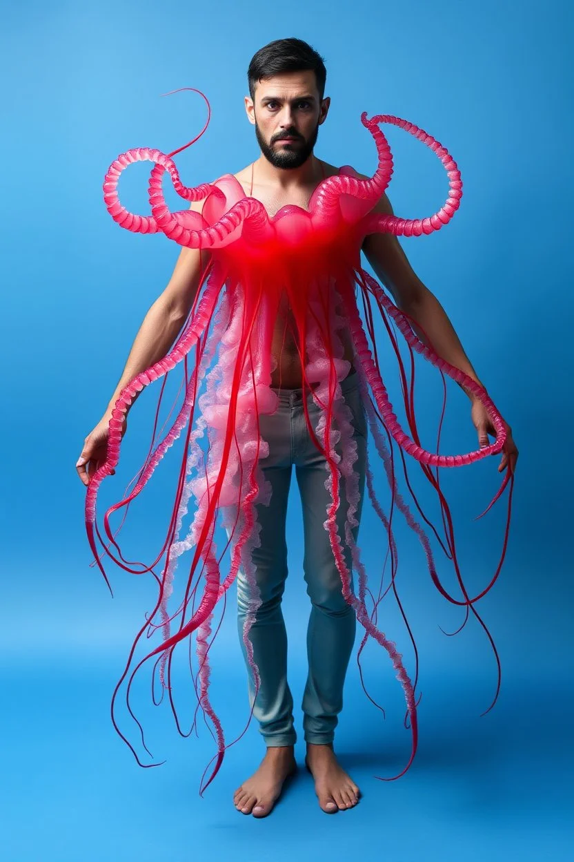 a man with jellyfish tentacles instead of legs