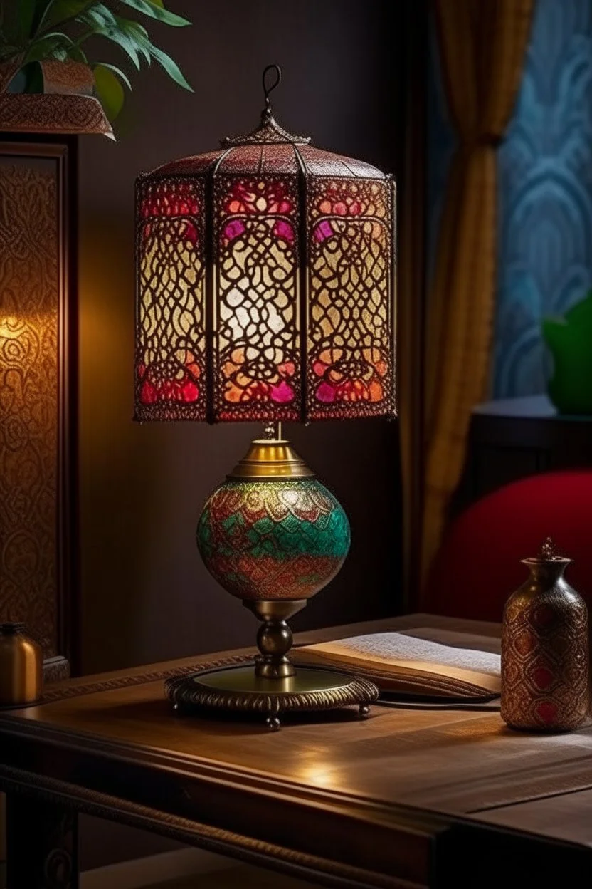 table lamp inspired by kebaya nyonya, modern design,