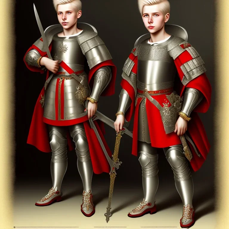 12 year old blonde boy, fullbody, medieval