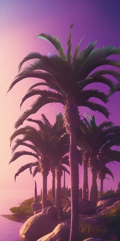 1980's aesthetic palm tree