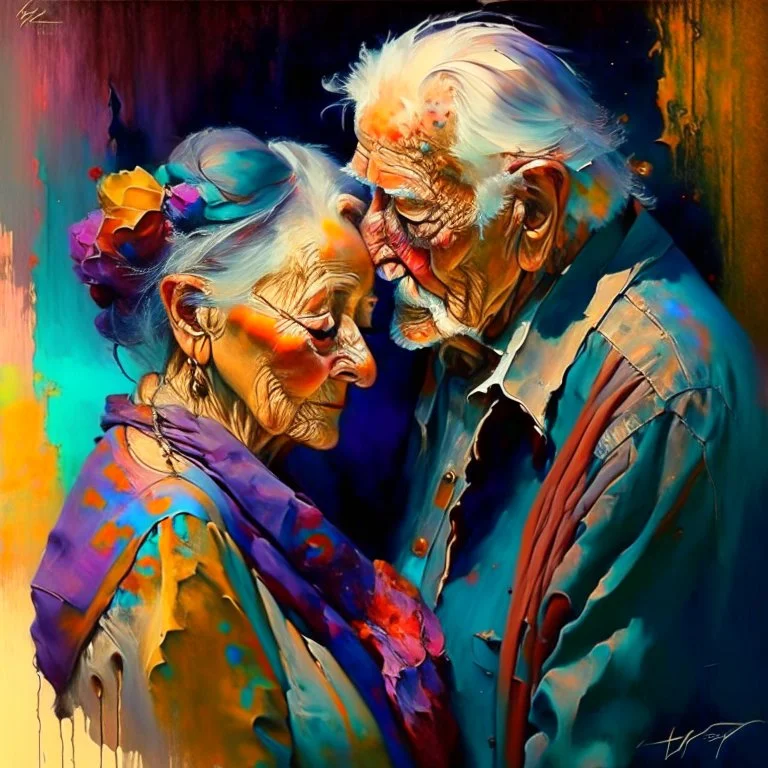 Sweet Beautiful older couple Modifiers: oil on canvas beautiful imperial colors crisp quality colourful ashley wood megan duncanson Daniel Gerhartz