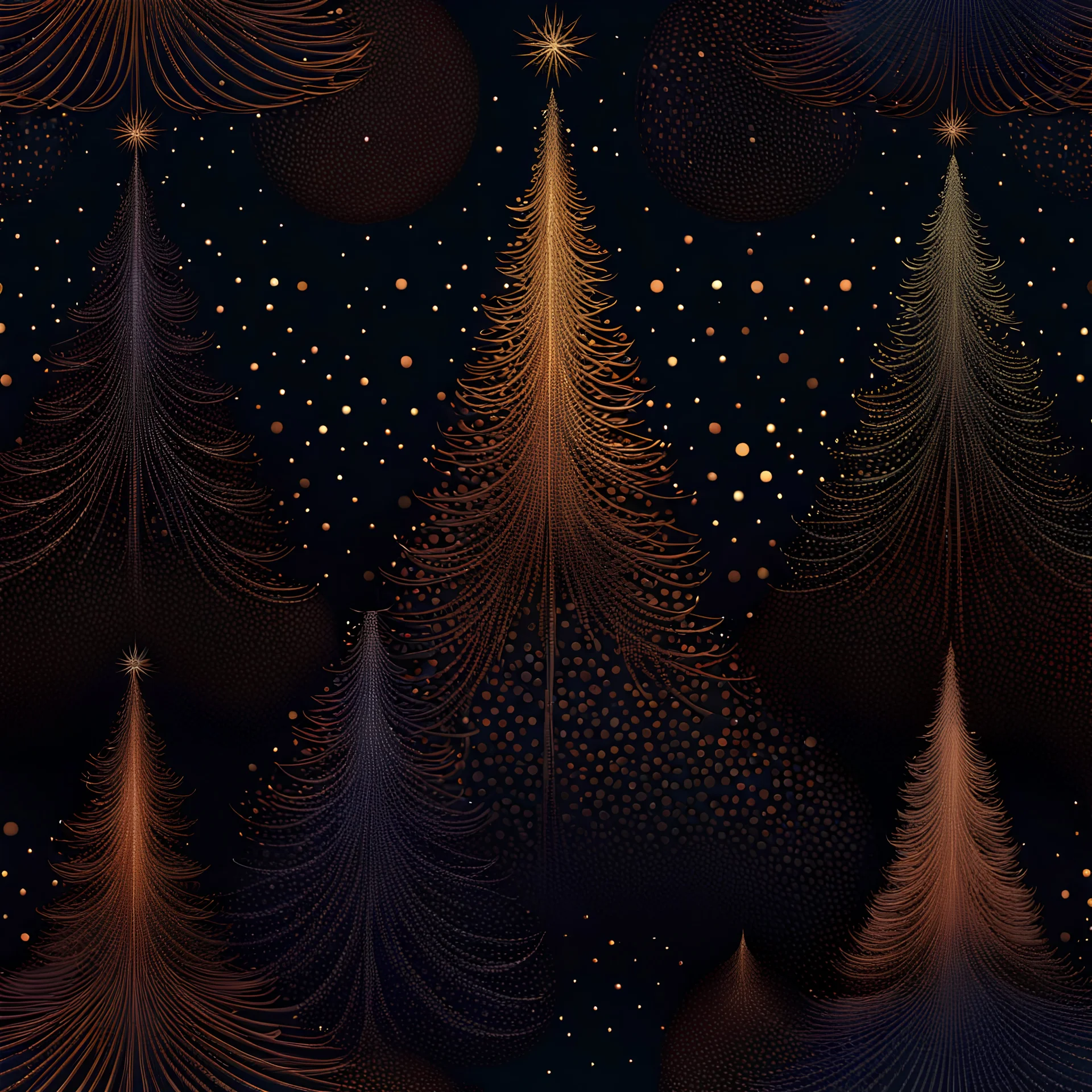 deep rich colors, reminiscent of abstract luxury, minimalist abstract pattern with dots and lines, clean with some abstract elements, with dark colors , trending on artstation, sharp focus, studio photo, intricate details, highly detailed, by Gustav Klimt, Antonio Gaudi, greg rutkowski, beautiful Christmas tree