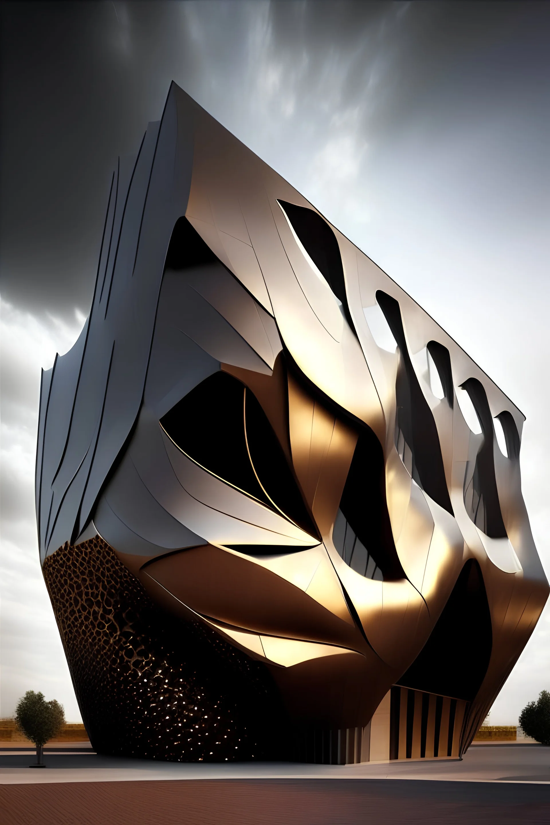 centro cultural con piel metalica