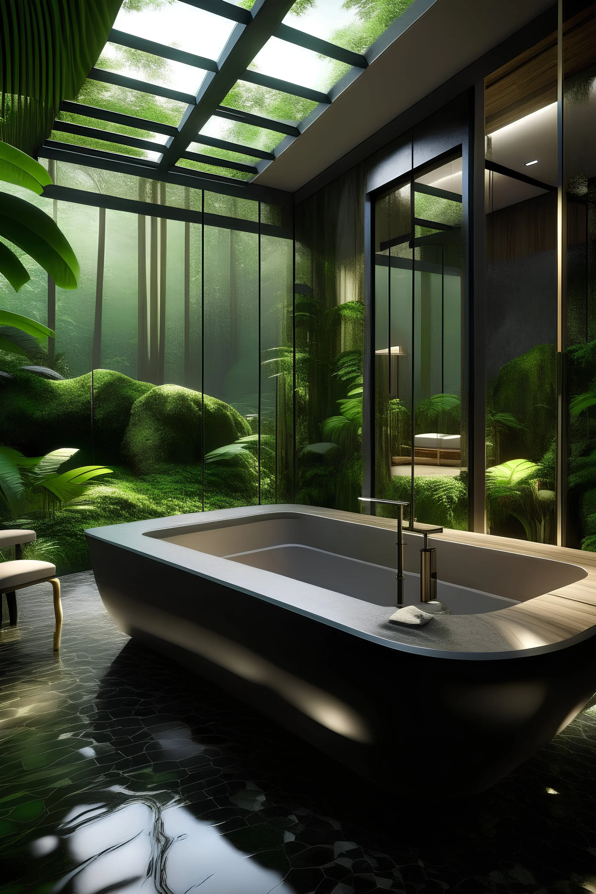 Mineral baths incorporating lot more technology then wildlife with a luxury touch spa in the rainforest