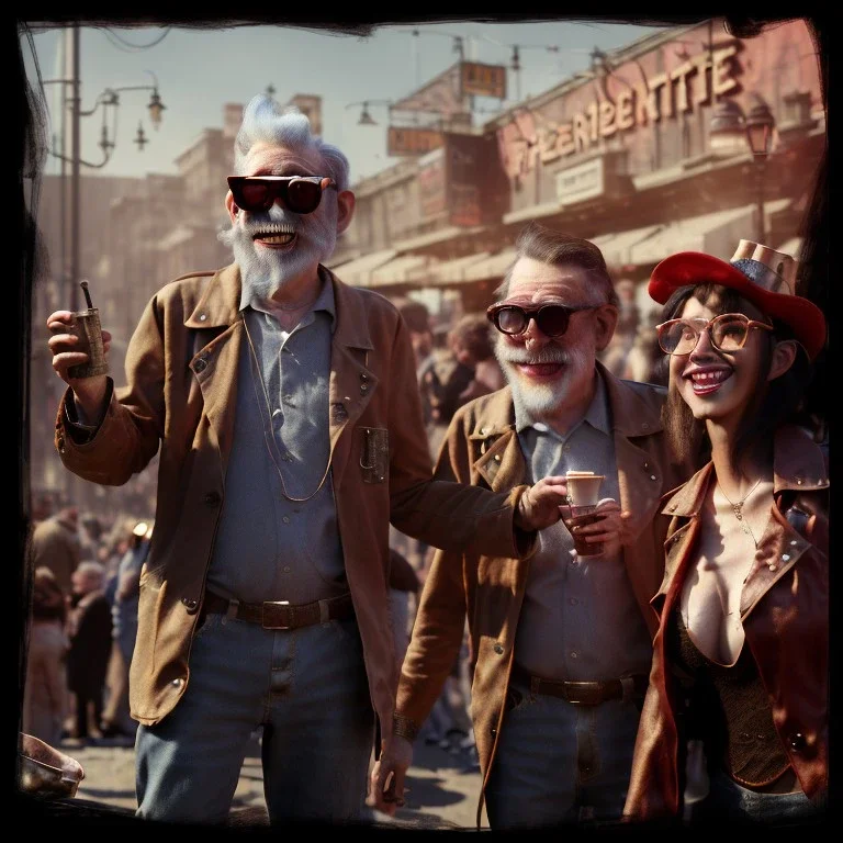 Realistic photo, American shot view, old man monkey, cabaret scene, steampunk. Drunken, Sunglasses, smoking, happy, hot. Many people background, highly detailed, concept art, unreal engine 5, god rays, ray tracing, RTX, lumen lighting, ultra detail, volumetric lighting, 3d, finely drawn, high definition, high resolution.