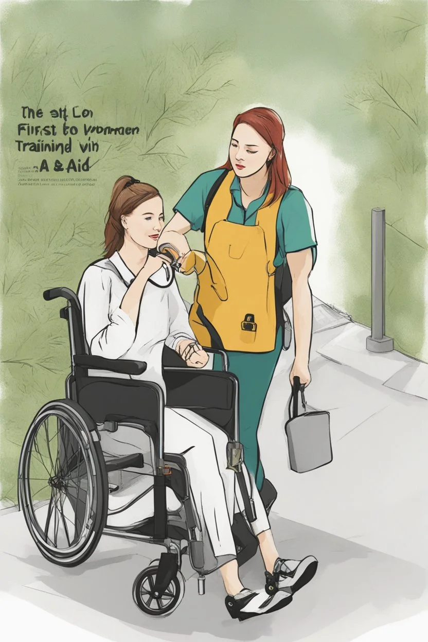 Content Art, **Featured Art:** An artwork illustration separately & distinctively featuring women and disabled individuals confidently navigating various environments, supported by safety & lawful measures. **Appearance:** content art that effectively communicates the importance of First Aid training, safety for women, disabled individuals, and protection against workplace exploitation, these content art ideas aim to captivate and inspire action while promoting universal public, manpower, and co