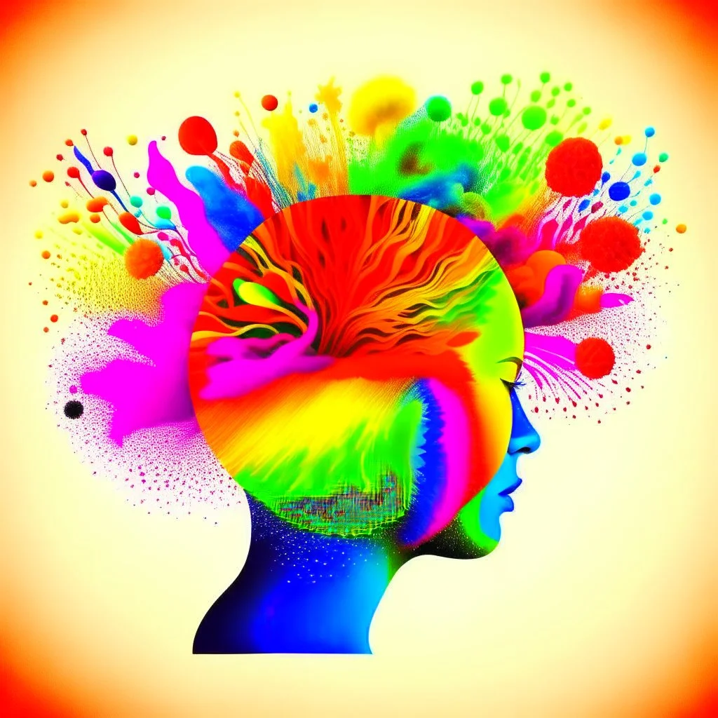 A mind with a variety of colorful thoughts .