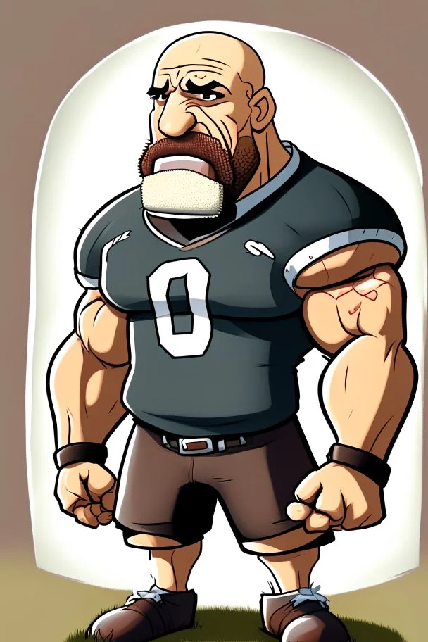 Bill Goldberg American football player ,cartoon 2d