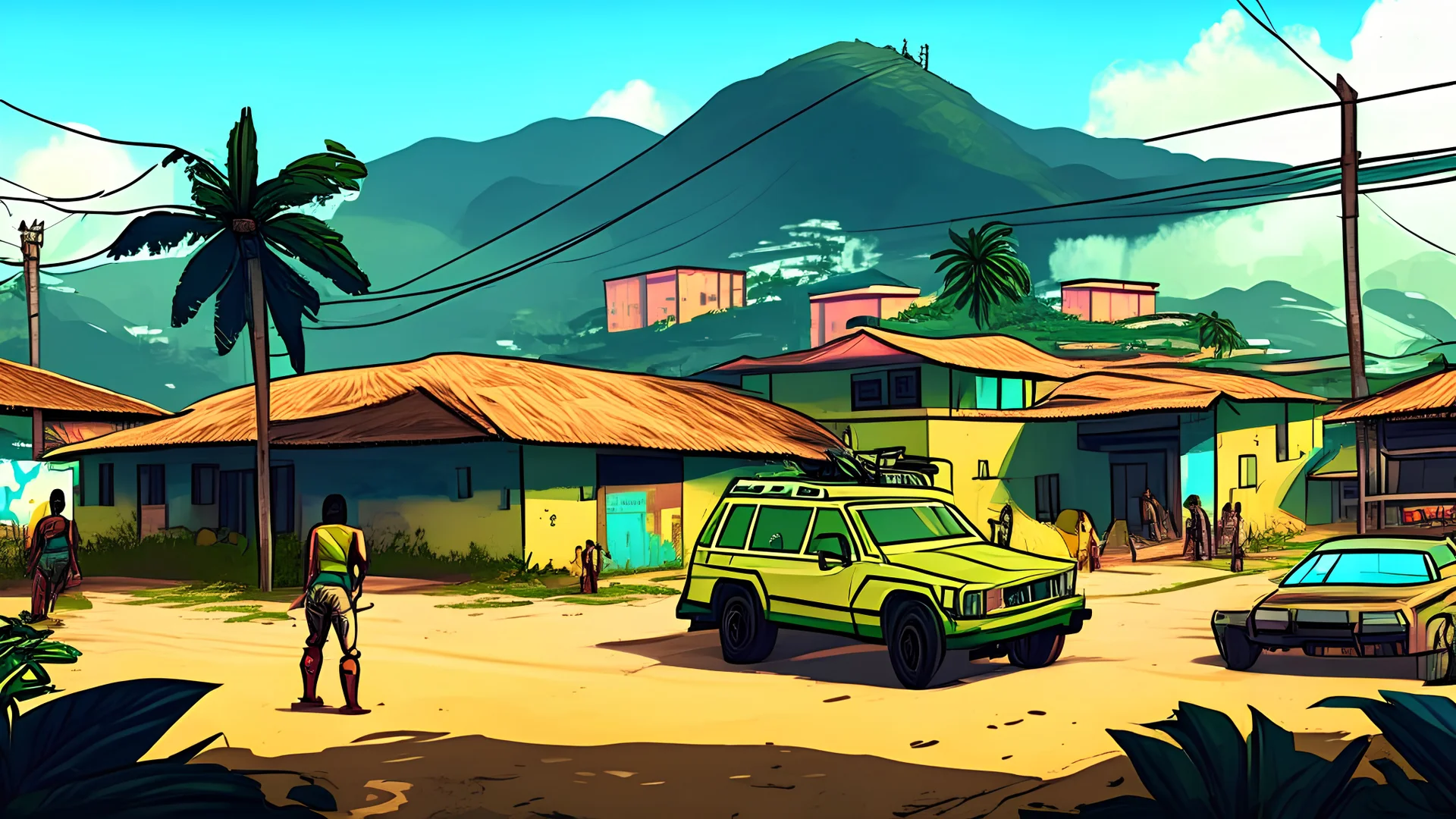 Create me a gta 5 style illustration of communes of brazil