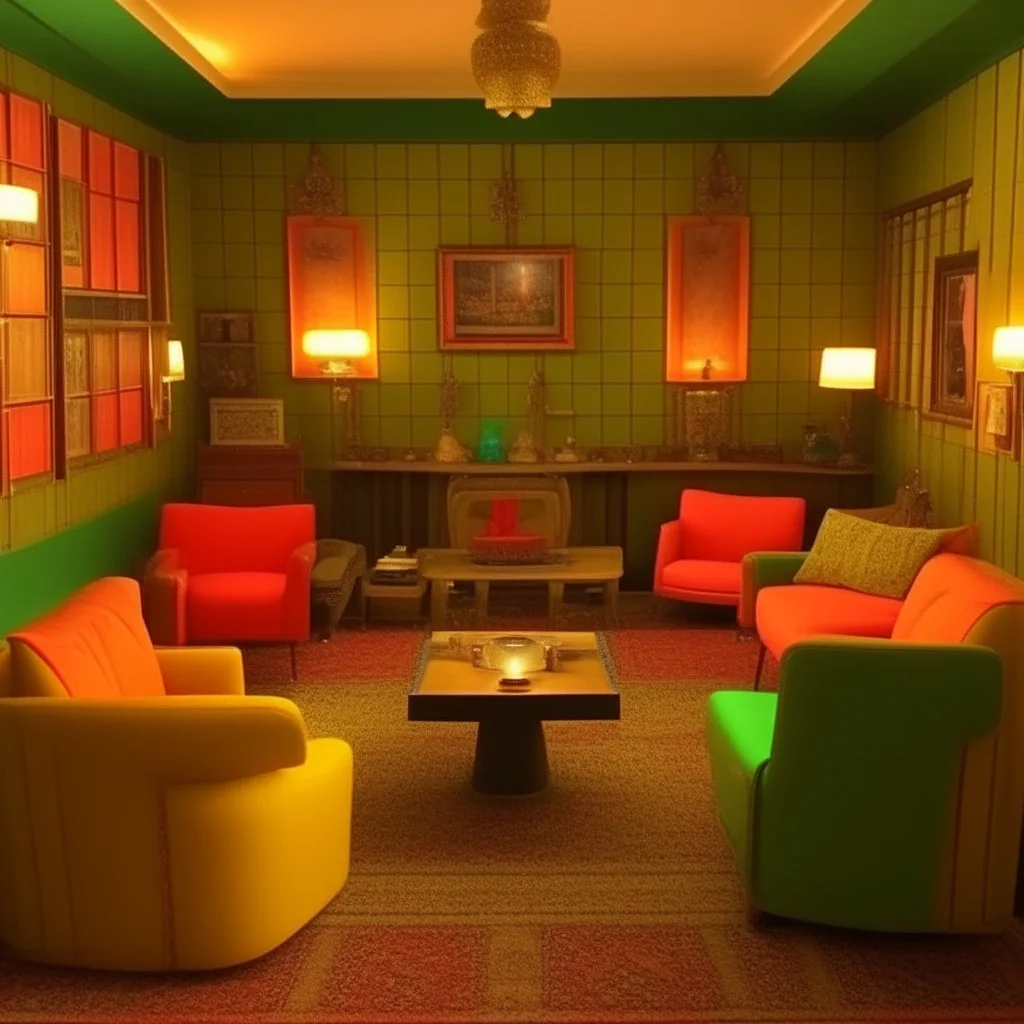 wes anderson living room