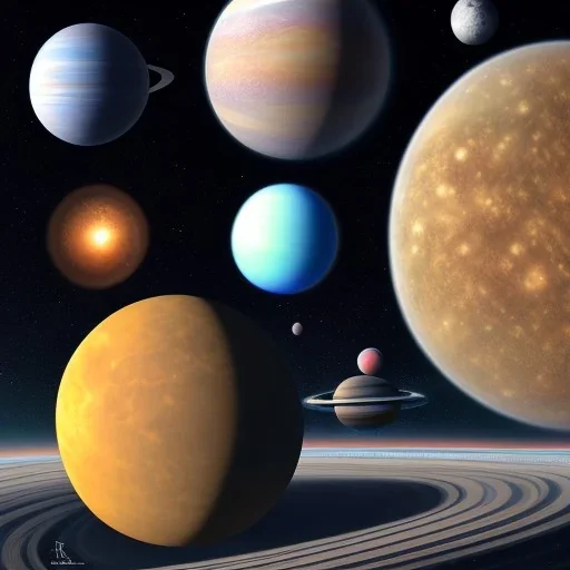 space solar system, photorealism