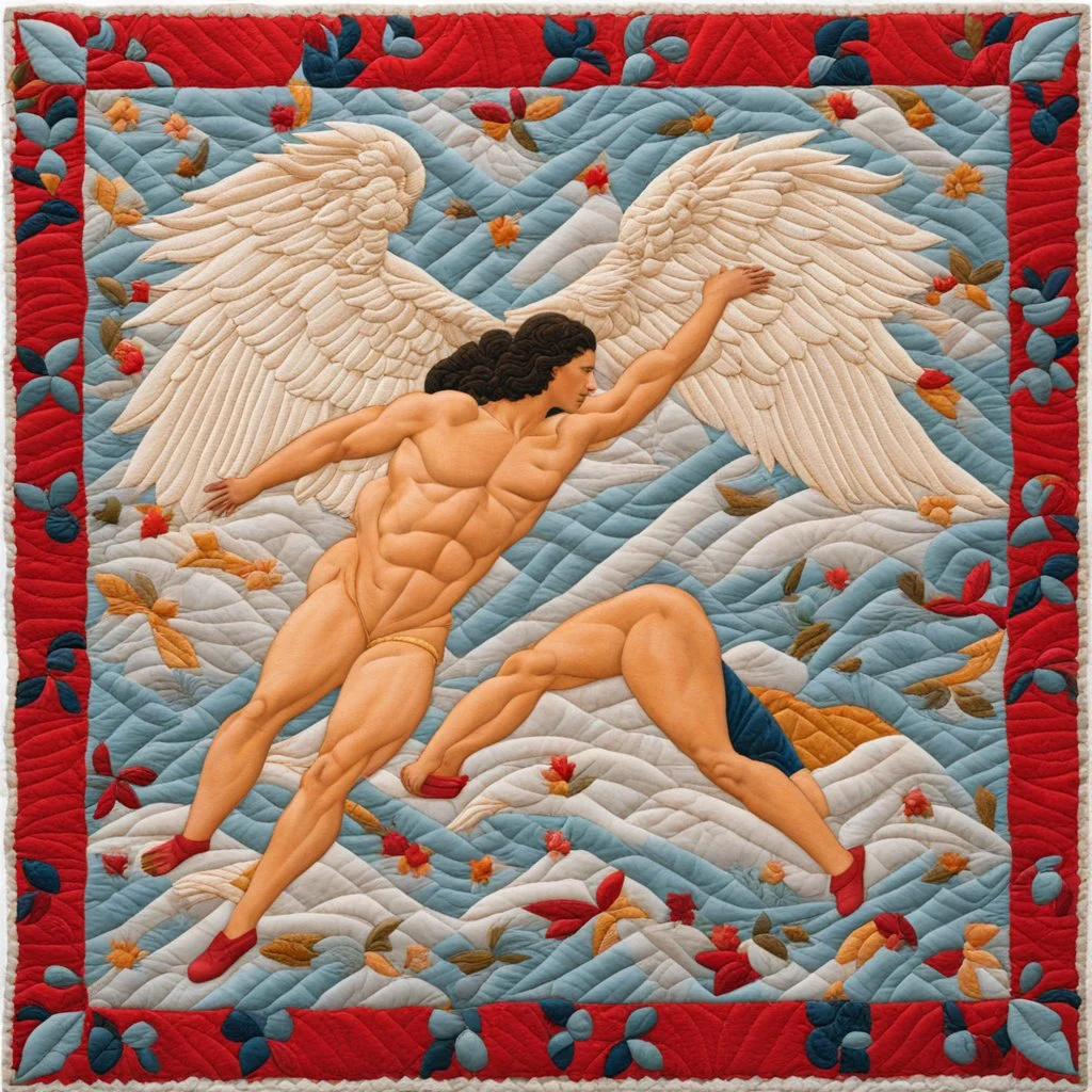 [Quilted Scene] Jacob wrestling with angel