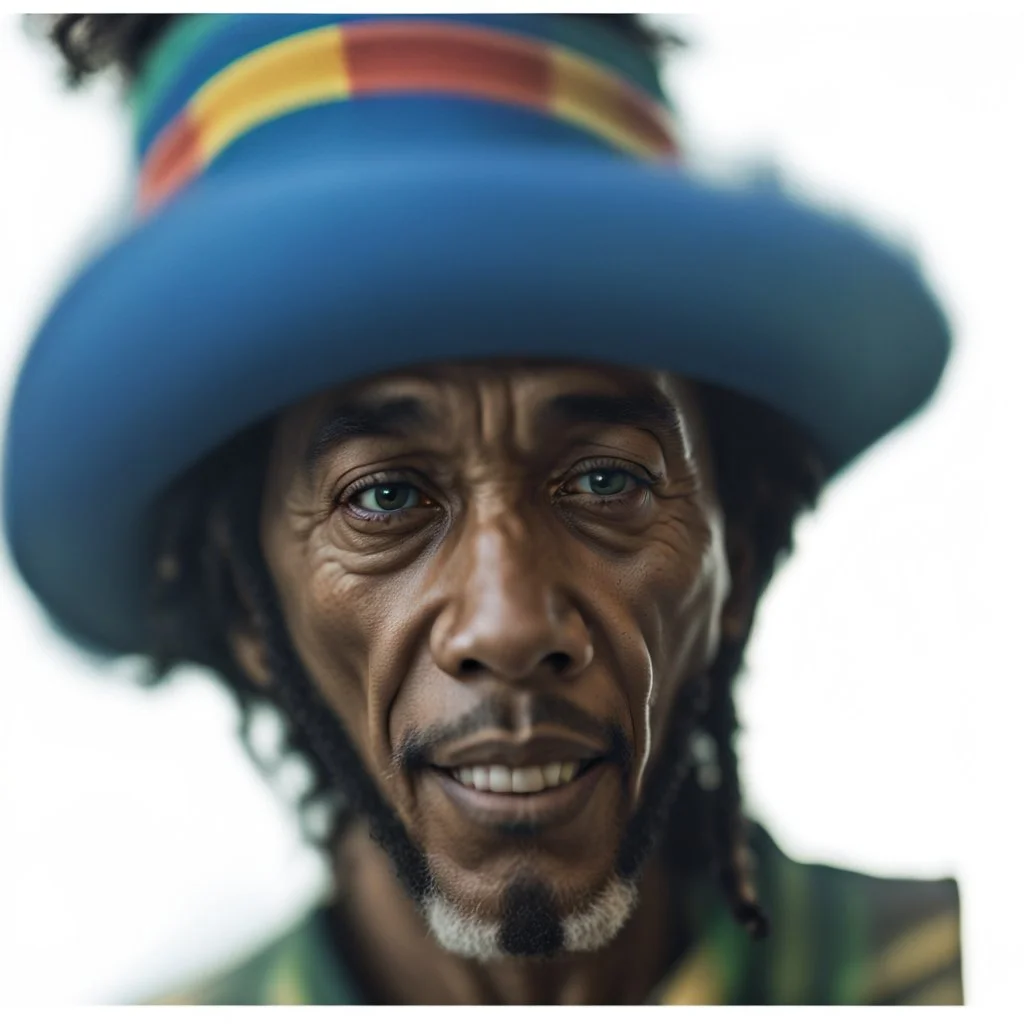 Bob Marley, Photographed with Canon EOS R5, 50mm lens, depth of field, shutter speed 1/1000, f/2.8, white balance, 6000k. High resolution, realistic details, HDR effects, film grain, 4K