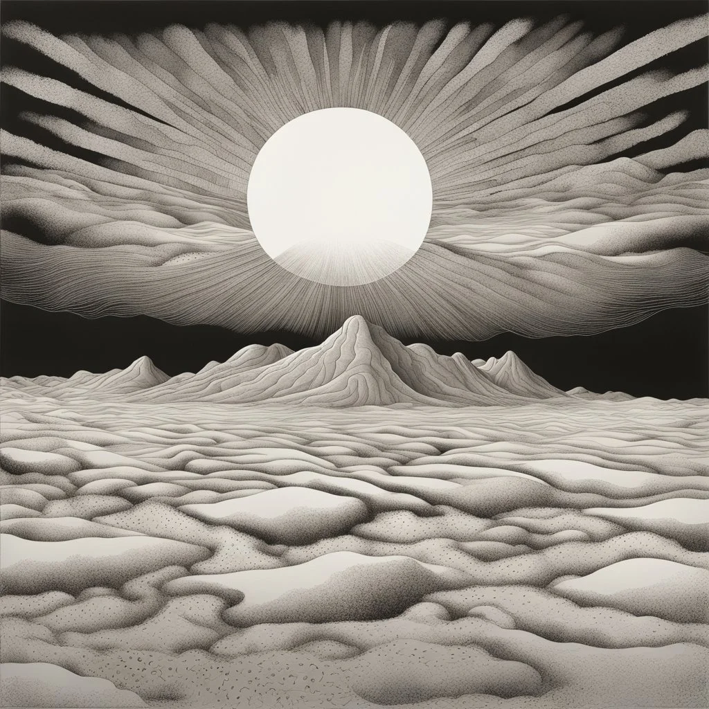 Above silhouette of a distant desert city the sky above is a surreal big fingerprint, detailed silverpoint ink illustration, fascinating sense of strange, fingerprint pattern.