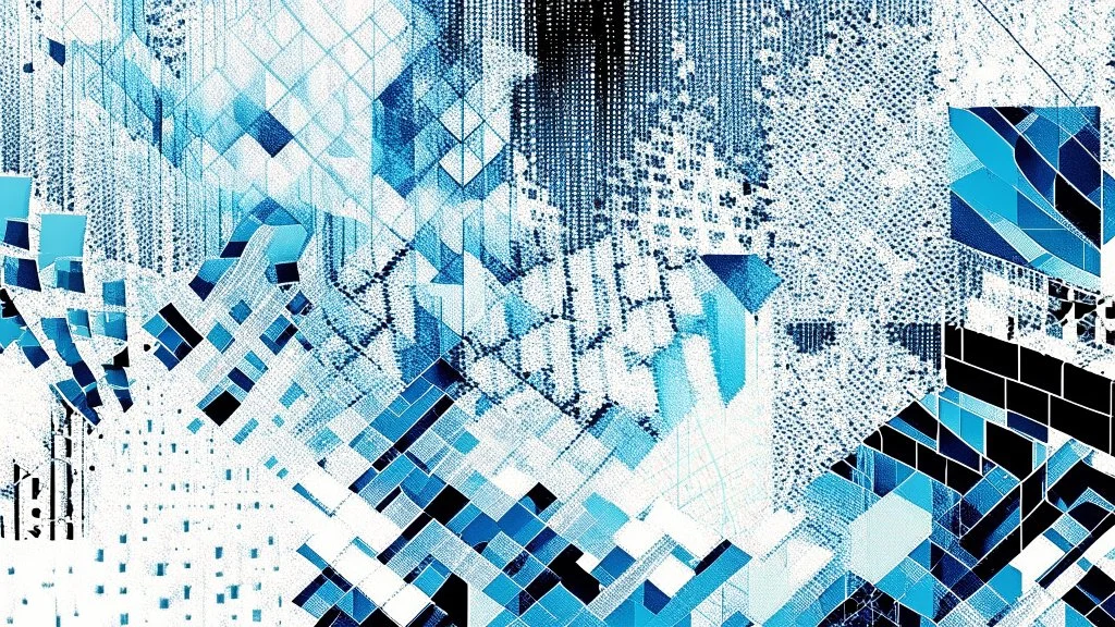 digital glitch pattern snow geometric abstraction by per kirkeby