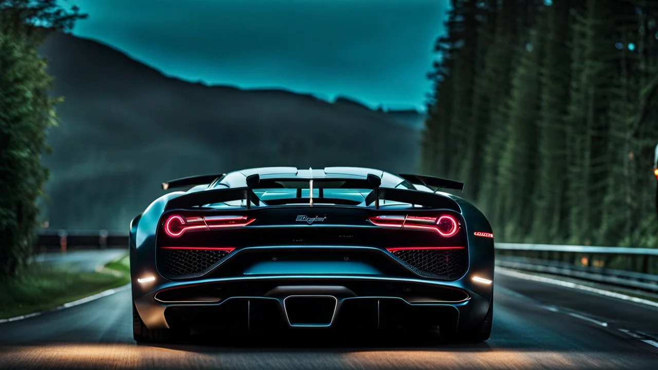 Bugatti Chiron And Lamborghini Veneno merged, desktop wallpaper, 4K, Cinematic, rear view