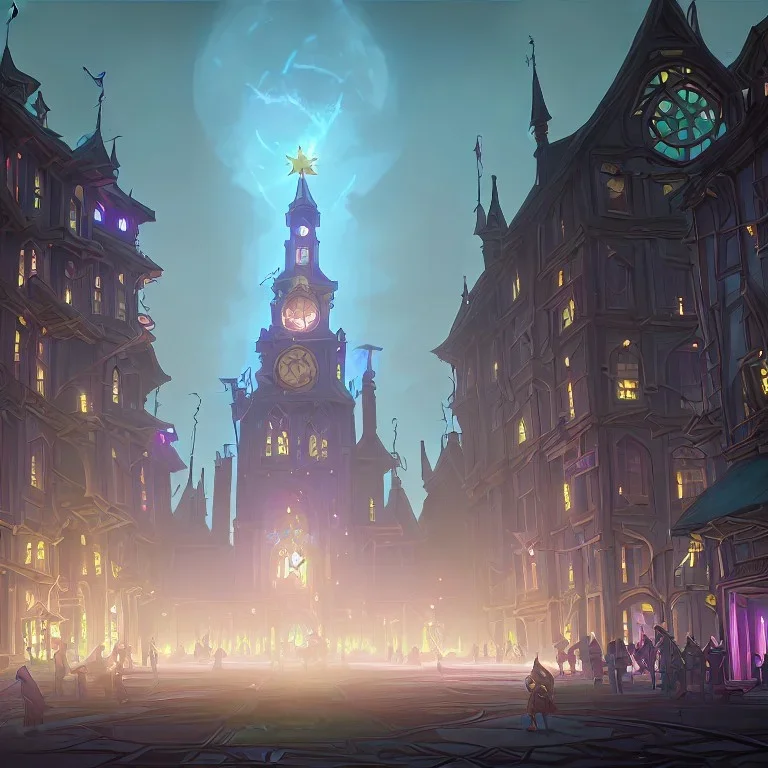 The ministry of a magical town for warlocks and witches in Christmas