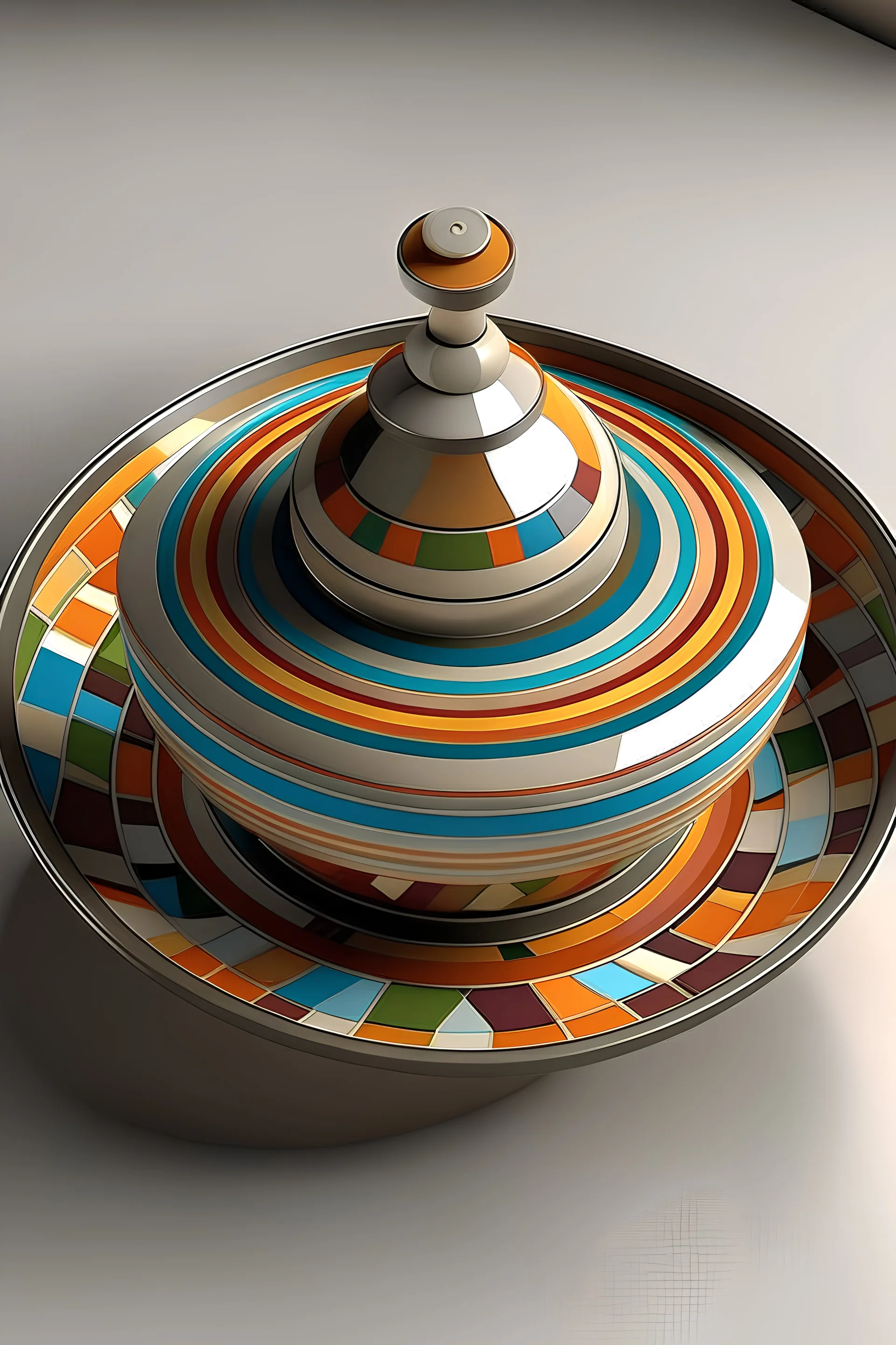 design 2d 3d vista superiore di oggettistica che rappresenta l'inclusione attraverso la fusione di un tajine più grande con un tajine più piccolo in ceramica o in vetro. l'oggetto deve avere una forma simile al numero 1 ingrandito con un taglio o un'altezza maggiore per indicare il doppio uno. al di sopra del tajine si deve incorporare un tajine piccolo o un piatto in modo da rappresentare l'inclusione