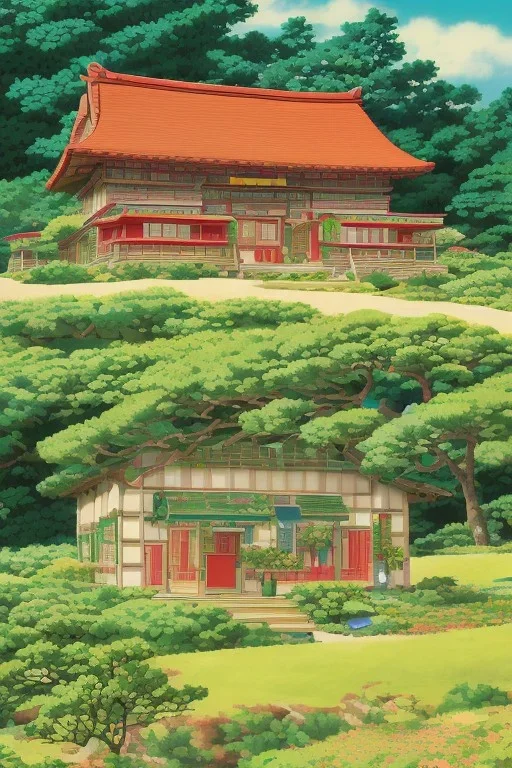 Painting, gingerbread house, ukiyo-e