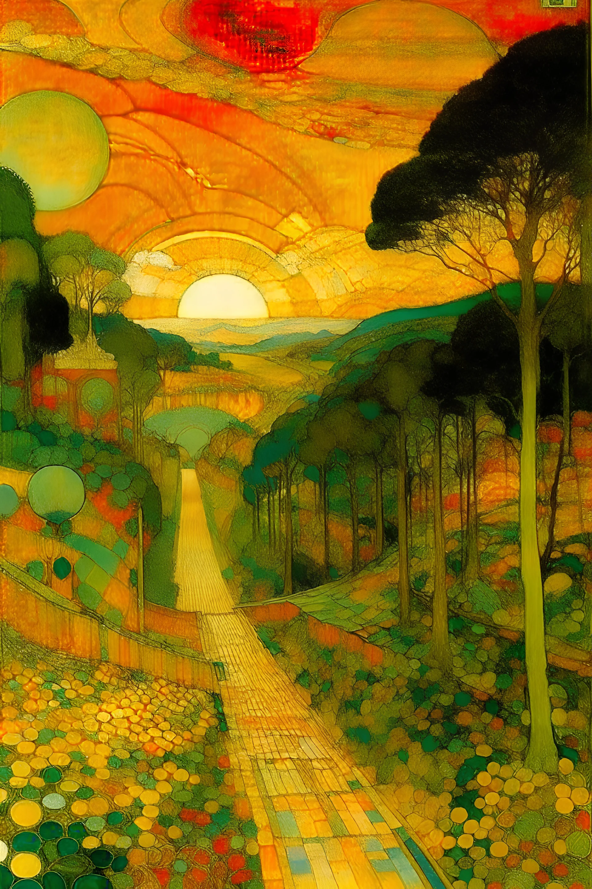 Deep-Rooted Primeval Drive; Post-Impressionism; Golden Hour; Iridescent; Controversial; Supremely Detailed; Stupendous; Bauhaus; Dada