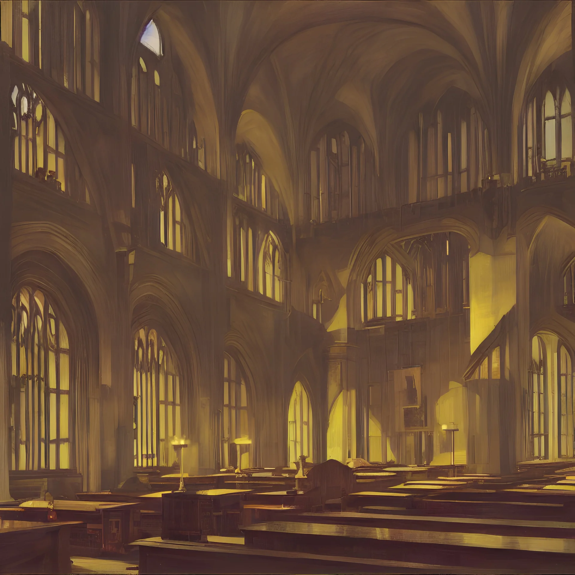 hogwarts great hall by edward hopper