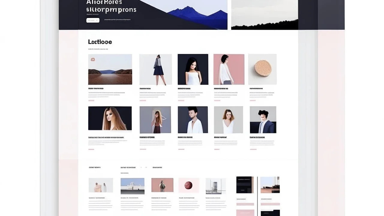 A modern light-theme landing page desktop website photographer portfolio with a grid of images, ux, ui, ux/ui website –v 4 –stylize 800