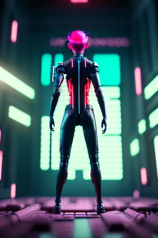 Scene, Asian cyborg woman, blade runner style :: symmetry photography, cyberpunk, pink hair, makeup, long line eye, light iris, :: latex coat, pink, white, black :: cinematic, Ultra realistic, dark scene, soft color, highly detailed, unreal engine 5, RTX, ultra detail, 3d, finely drawn, high definition.