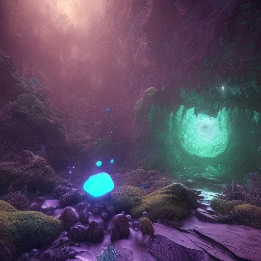 hedjuk, crystalline, renderin, room, cosmic, opalescent, 100mm, opalescent, gemstones, crystals, object, unworldly,rock, moss,bright,crystalised ,space suit, atmospheric, realistic, cinematic lighting,unreal engine 5,LMS,3D digital art,