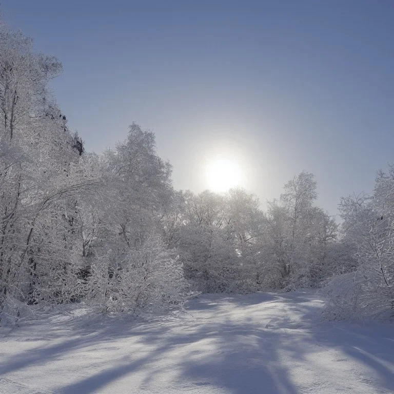 beautiful, luminous snowscape