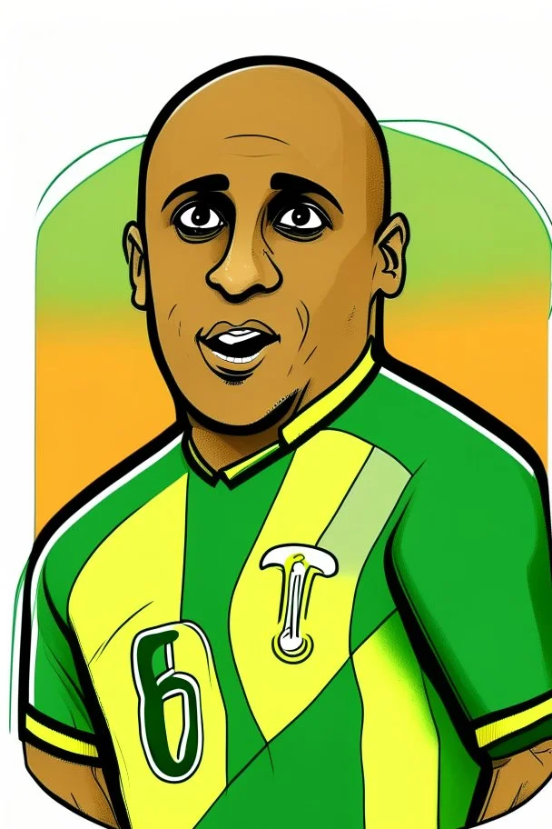 Roberto Carlos Brazilian football player cartoon 2d