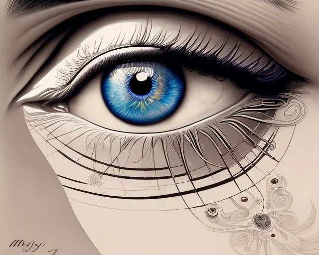 a detailed illustration of an eye, intricate details, realistic, digital art, meticulously detailed iris, bright colors, perfectly round eye, MidJourney style