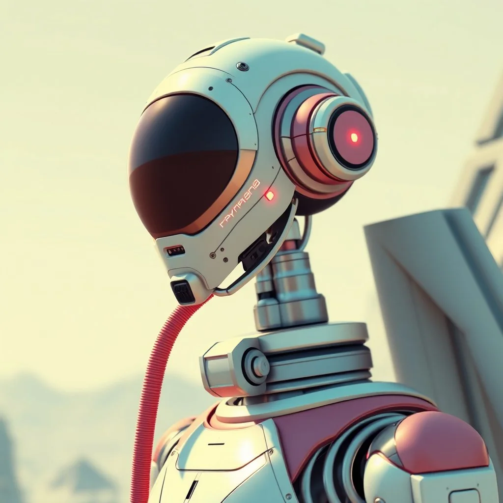 a retro-futuristic android, space age, dystopia, stylised, digital art, 3d render