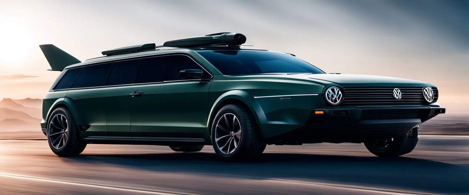 a military fighter jet station wagon hybrid designed by volkswagen