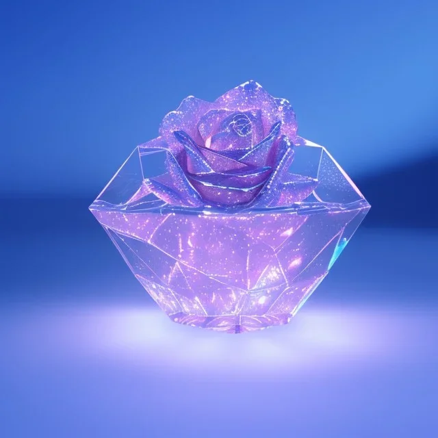 transparent crystal rose, crystallized, cinema lighting, cinema 4d, octane render, 3d render, incrate detailed,fantasy art, photo realistic, shinening light,moonstone crystal bird, iresendent, shine, epic