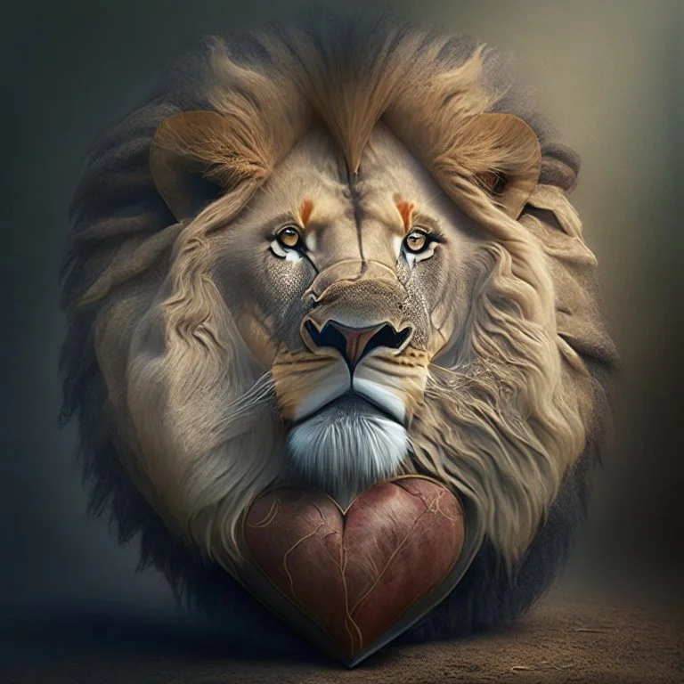 realistic lion heart