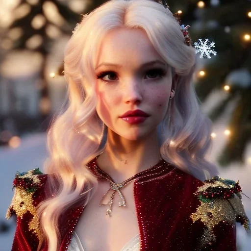 Dove cameron and teen robyn lively, meticulously detailed beautiful faces, meticulously detailed hair; christmas, snow, gothic, sparkles; ethereal fantasy. hues of christmas. hideo kojima. realistic oil painting. victorian era, glitter, snowflakes, holly, pinecones, old fashioned, vintage, antique, beautiful, renaissance, 16k