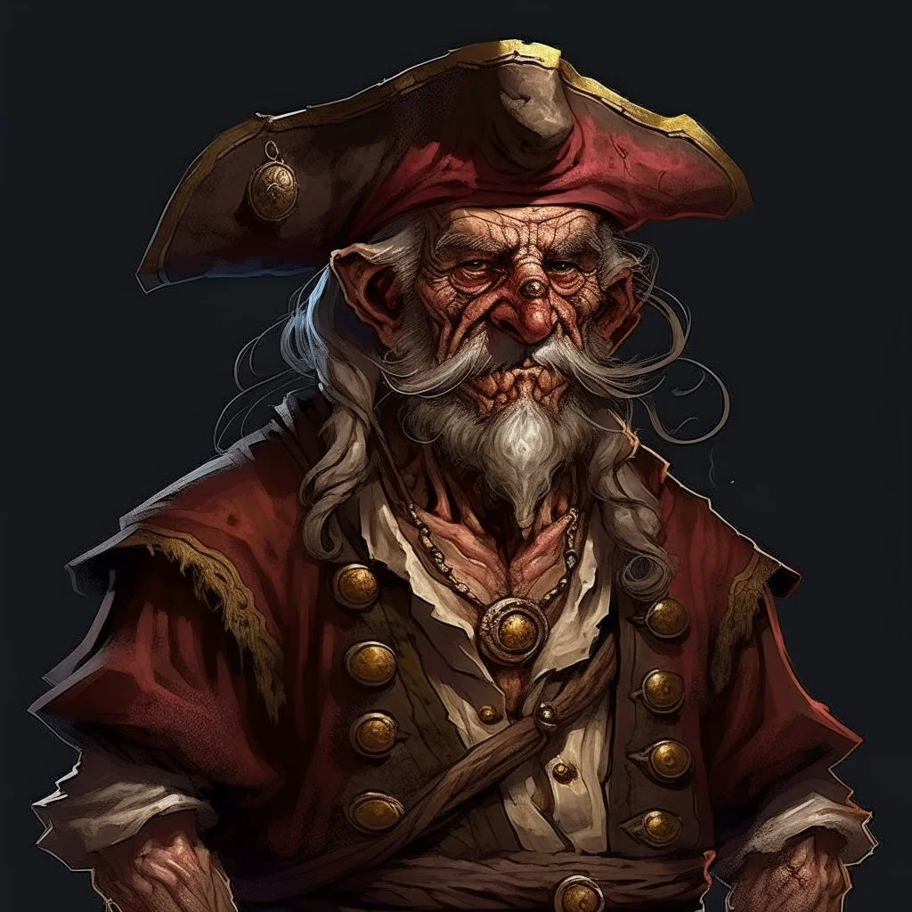 Old Pirate Human-Monkeyman DnD Digital Art