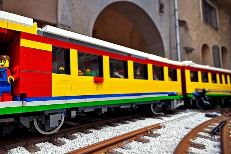 Train lego in Italian town lego