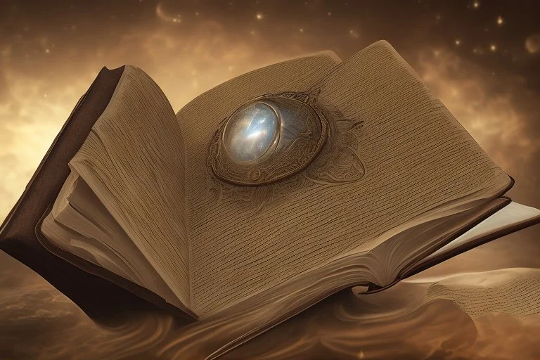 Floating magical book being held by magic