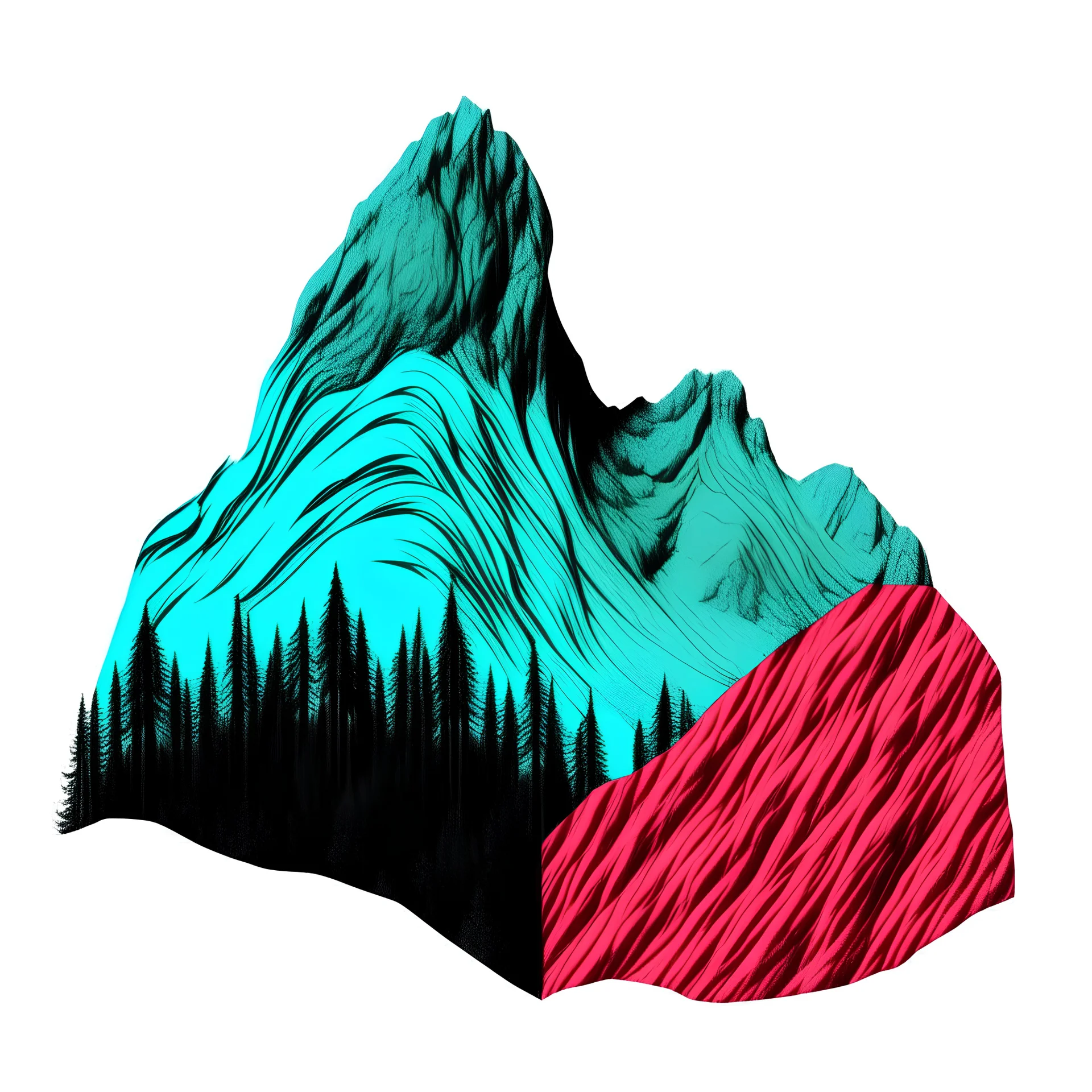 P shaped Mounten with half color no text