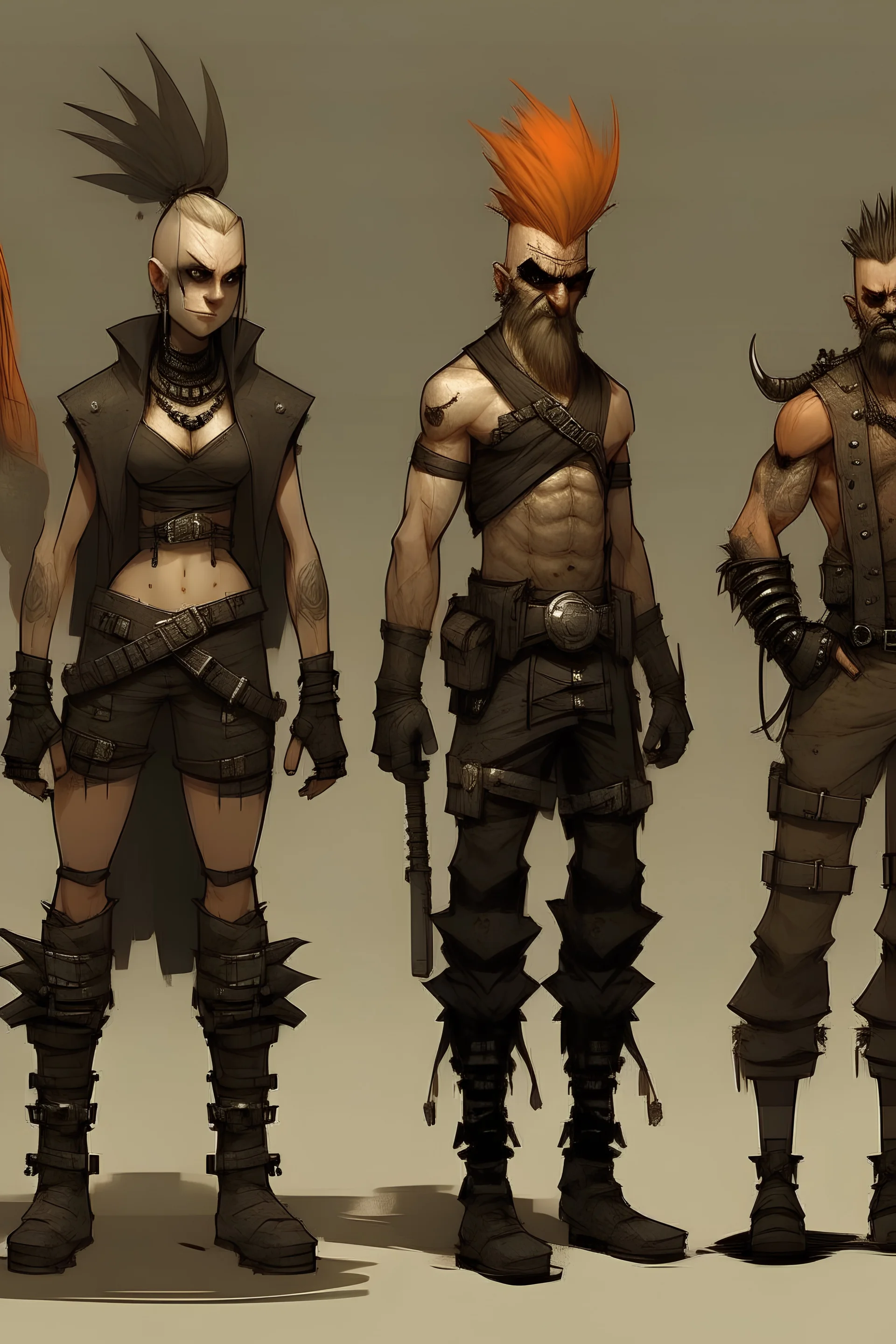 punk bandits, mad max style, concept art