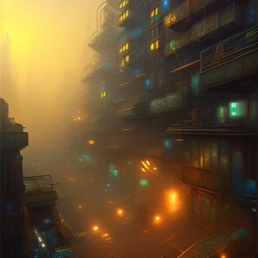 spray paint fantasy art, evening, seen from balcony, dirty city alley, heist action, upper body of human thief in shadow, book illustration