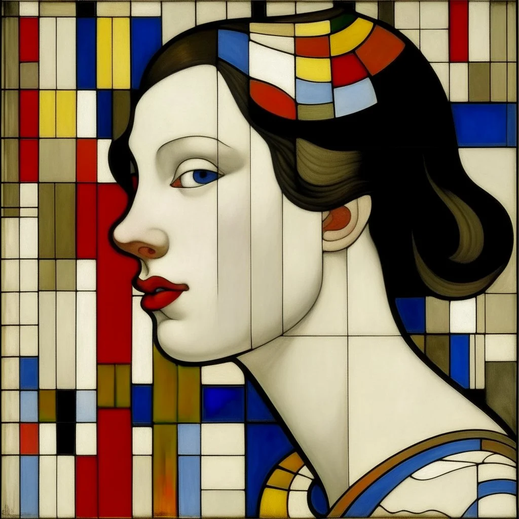 a beautiful woman by Piet Mondrian