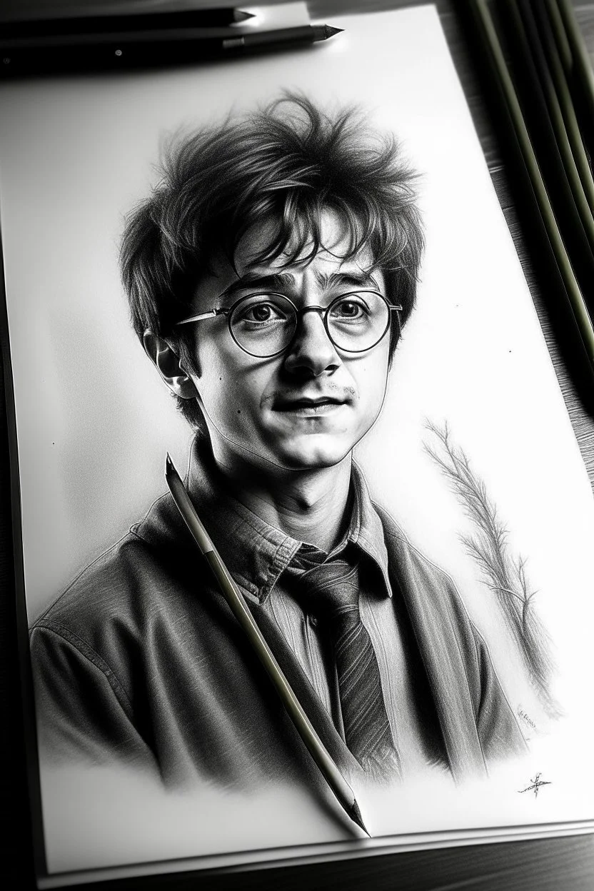 Pencil drawing of Harry Potter @abhinavradhakrishnan : r/drawing