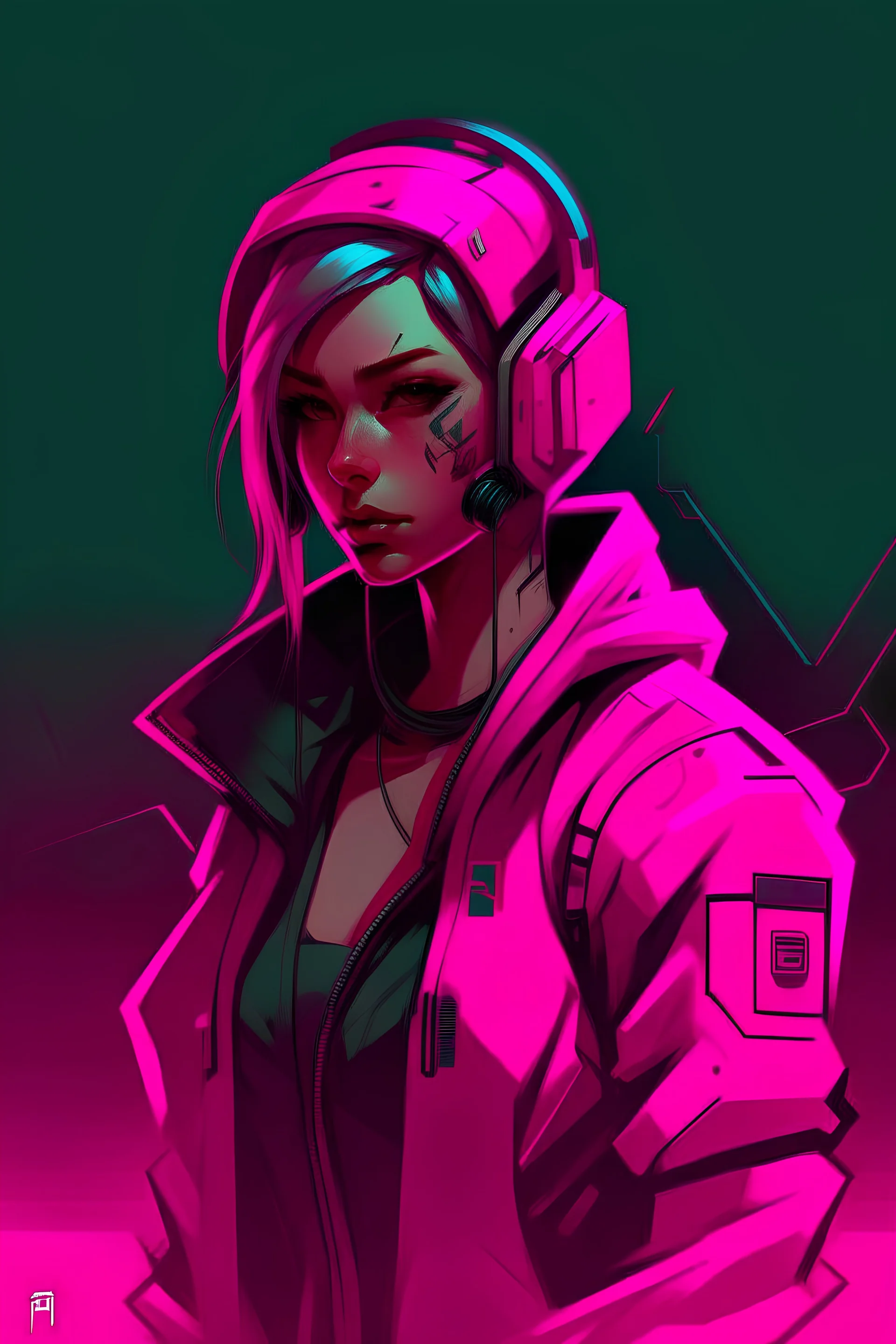 men Designing for cyberpunk in pink and colors